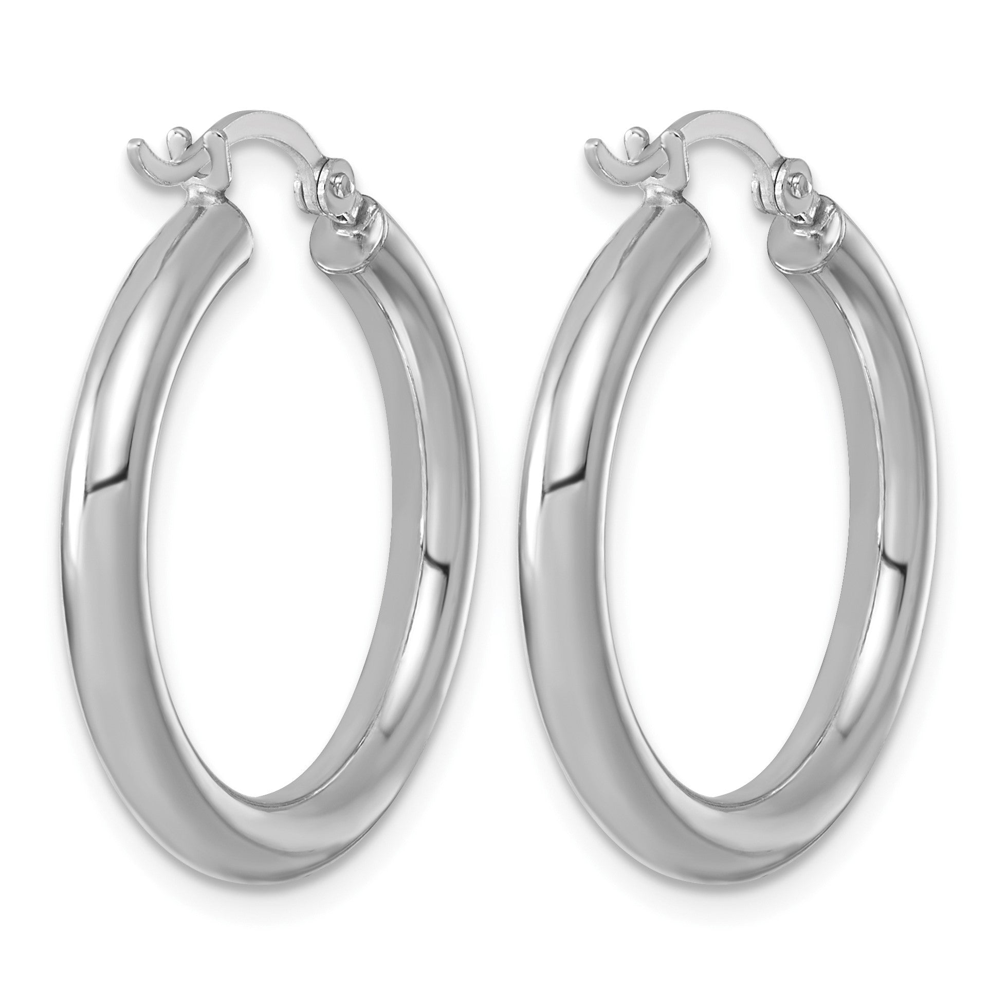 Sterlingsilber Rhodiniert 3mm Rund Creolen