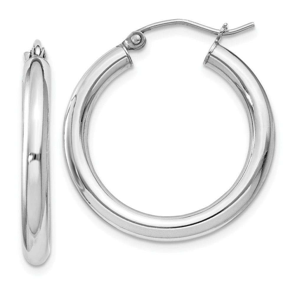 Sterlingsilber Rhodiniert 3mm Rund Creolen