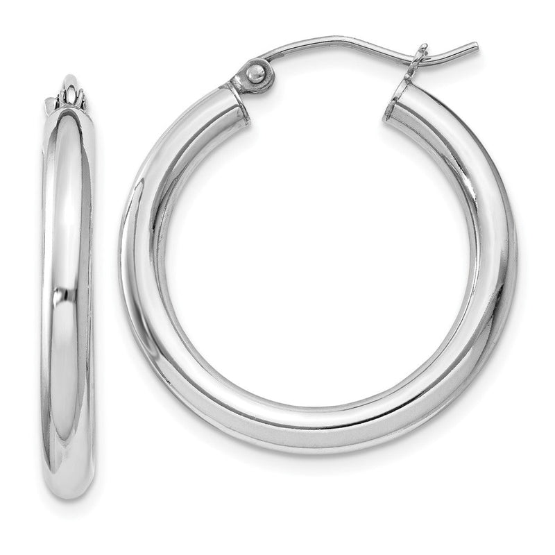 Sterlingsilber Rhodiniert 3mm Rund Creolen