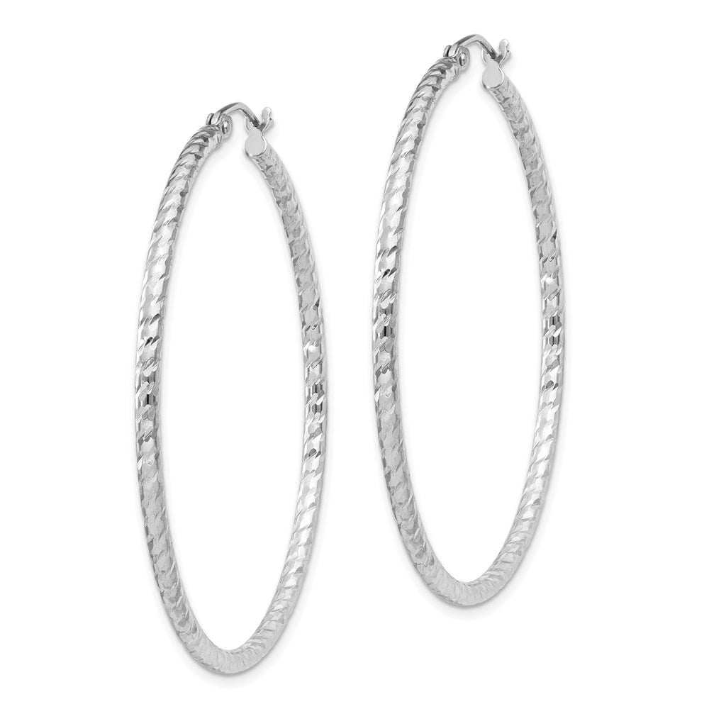 Sterlingsilber Rhodiniert Diamantiert 2x45mm Creolen