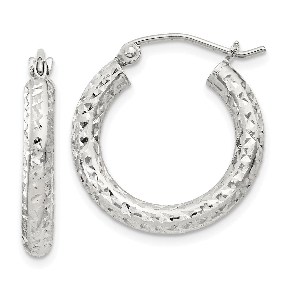 Sterlingsilber Diamantiert 3x20mm Creolen