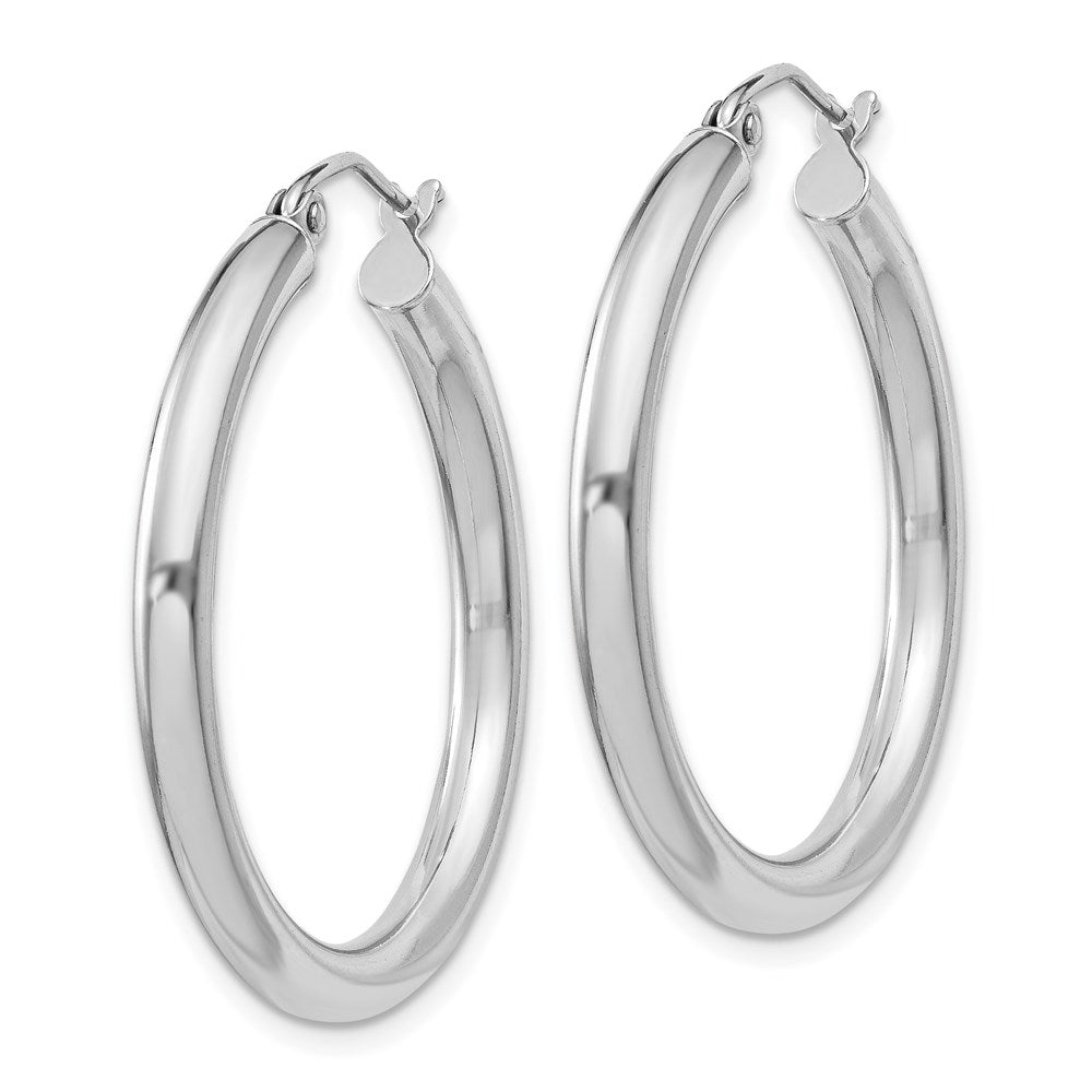 Sterlingsilber Rhodiniert 3mm Rund Creolen