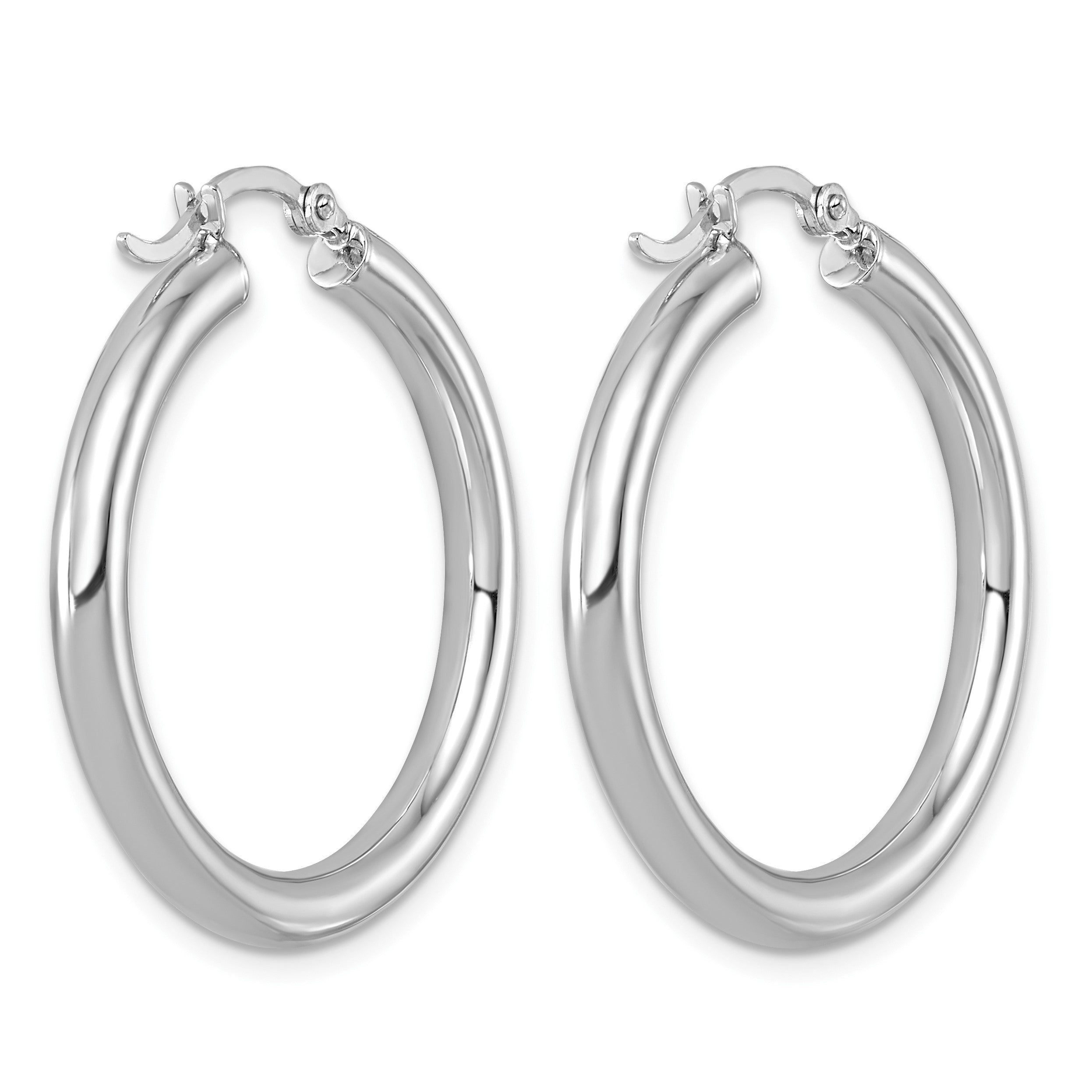 Sterlingsilber Rhodiniert 3mm Rund Creolen