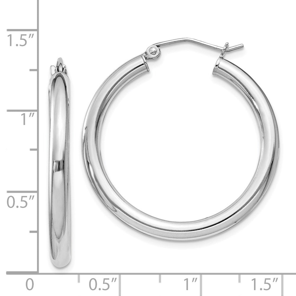 Sterlingsilber Rhodiniert 3mm Rund Creolen