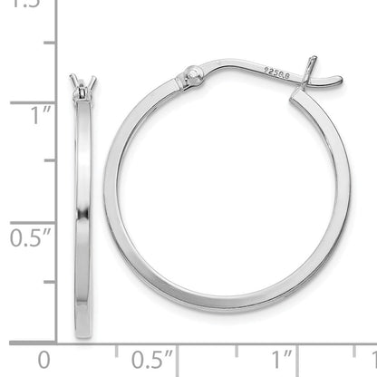 Sterlingsilber Rhodiniert 1.5x25mm Creolen