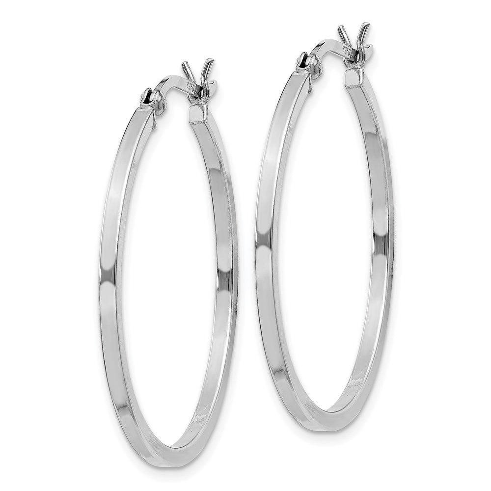 Sterlingsilber Rhodiniert 1.5x30mm Creolen