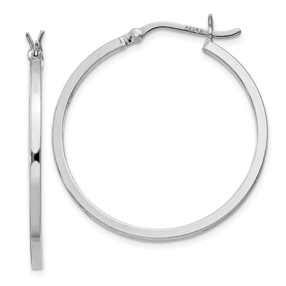 Sterlingsilber Rhodiniert 1.5x30mm Creolen