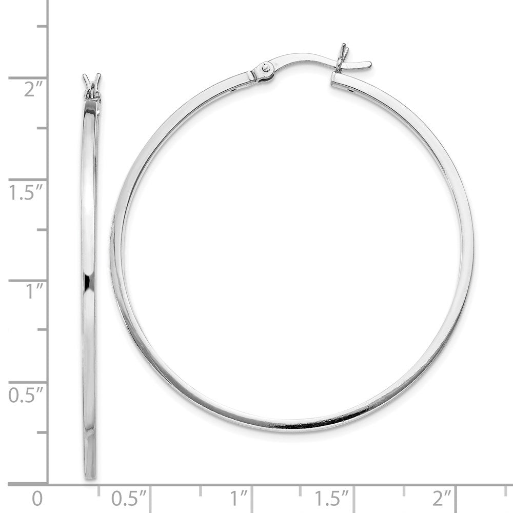 Sterlingsilber Rhodiniert 1.5x45mm Creolen