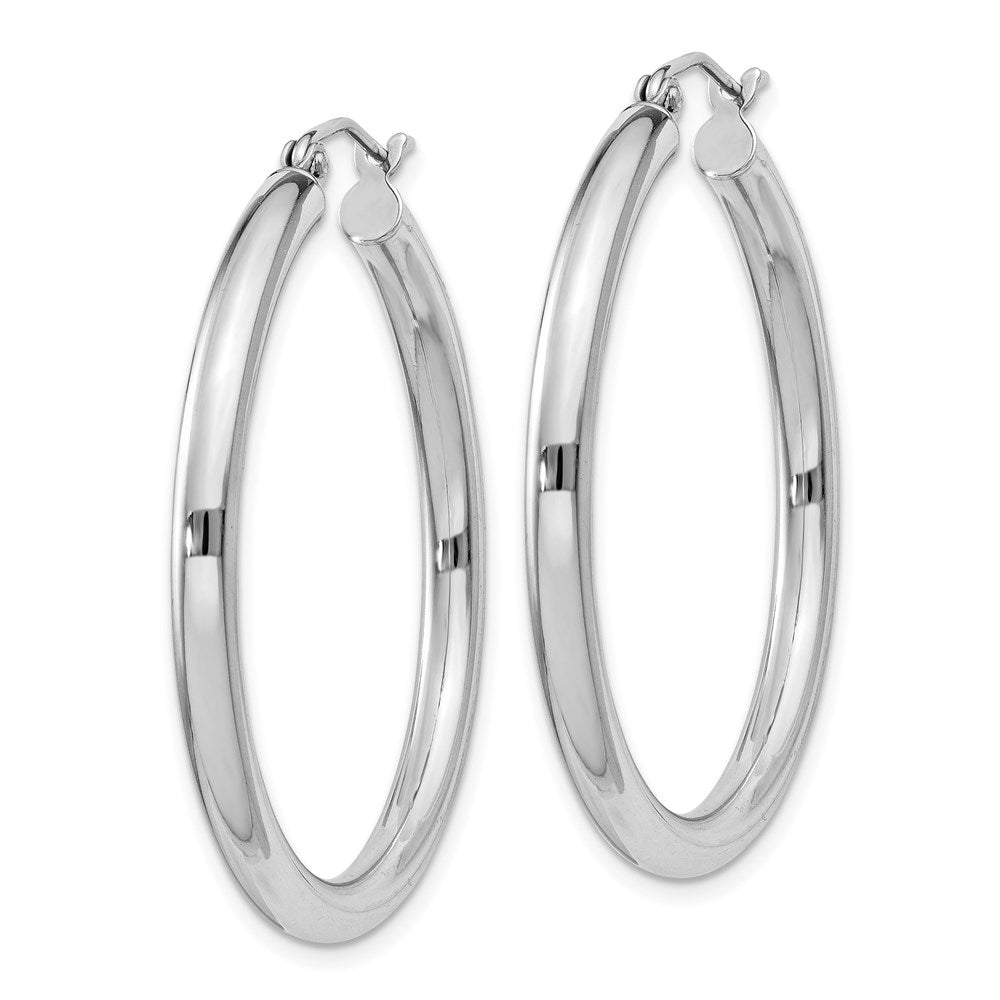 Sterlingsilber Rhodiniert 3mm Rund Creolen