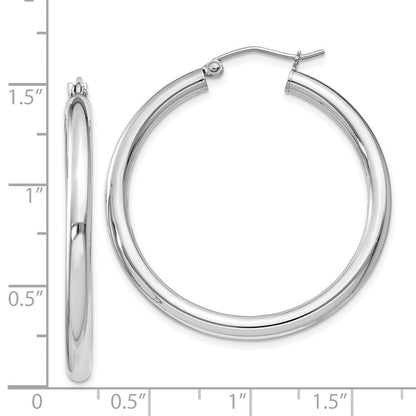 Sterlingsilber Rhodiniert 3mm Rund Creolen