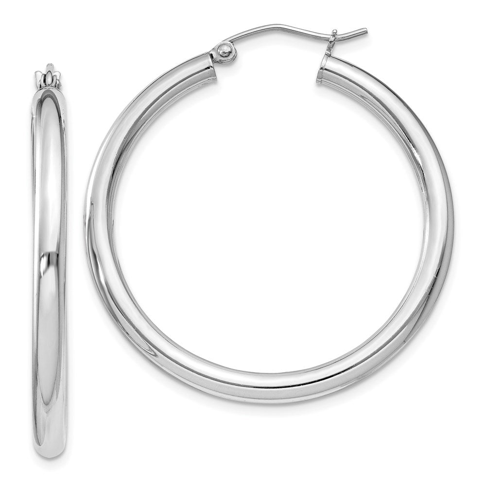 Sterlingsilber Rhodiniert 3mm Rund Creolen
