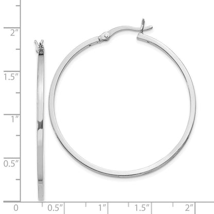 Sterlingsilber Rhodiniert 1.5x40mm Creolen