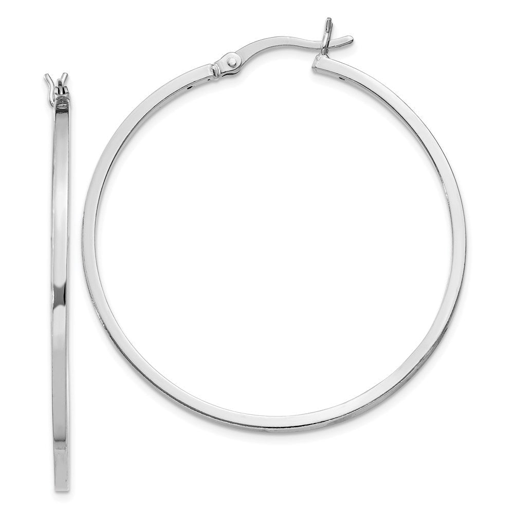 Sterlingsilber Rhodiniert 1.5x40mm Creolen