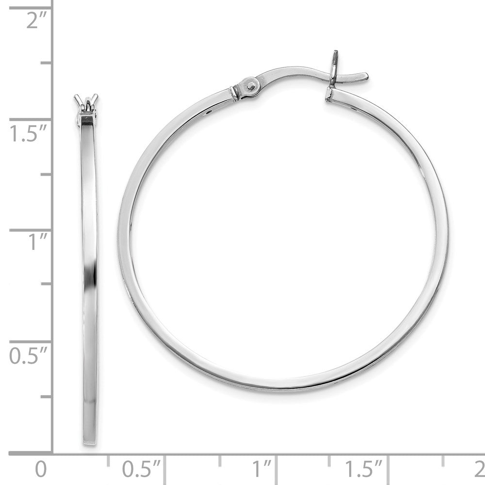 Sterlingsilber Rhodiniert 1.5x35mm Creolen