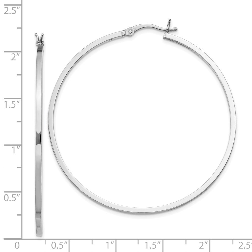Sterlingsilber Rhodiniert 1.5x50mm Creolen