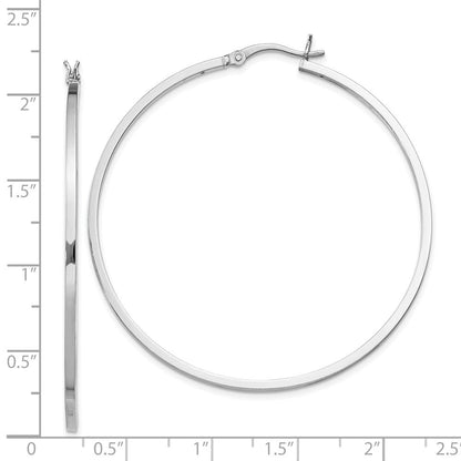 Sterlingsilber Rhodiniert 1.5x50mm Creolen