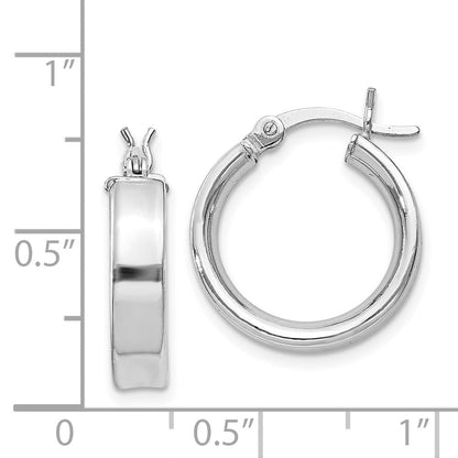 Sterlingsilber Rhodiniert 4x16mm Creolen