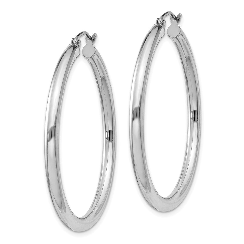 Sterlingsilber Rhodiniert 3mm Rund Creolen