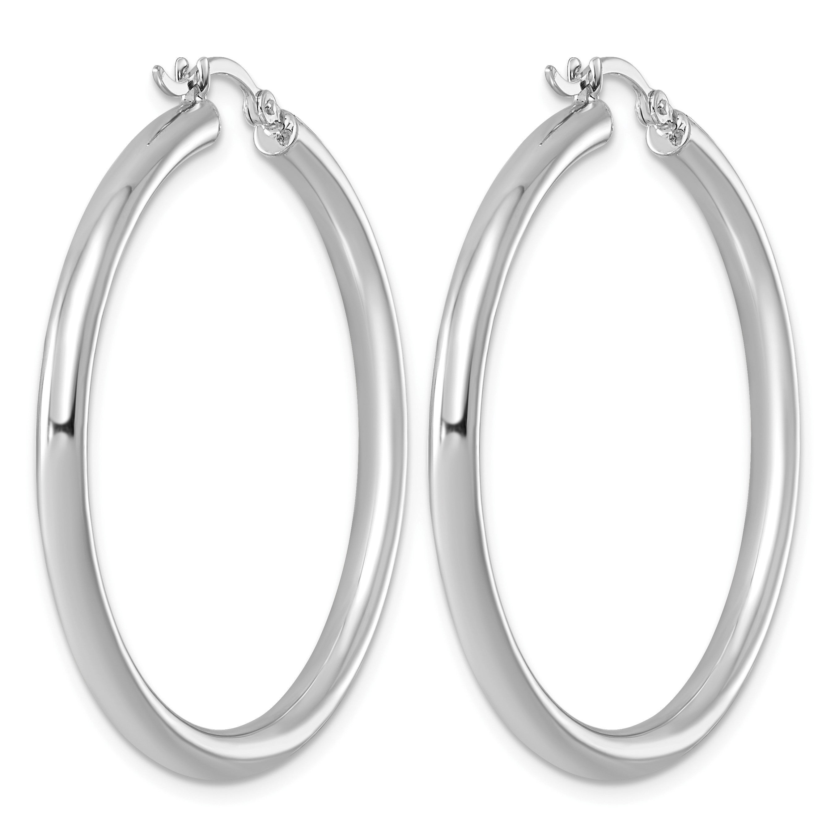 Sterlingsilber Rhodiniert 3mm Rund Creolen