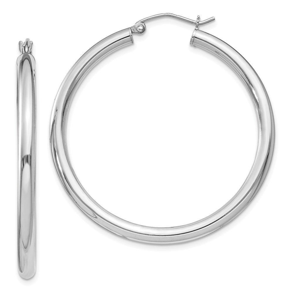 Sterlingsilber Rhodiniert 3mm Rund Creolen