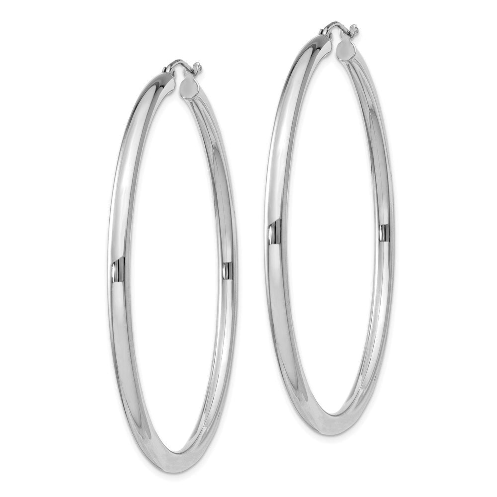 Sterlingsilber Rhodiniert 3mm Rund Creolen