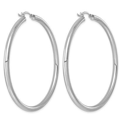 Sterlingsilber Rhodiniert 3mm Rund Creolen