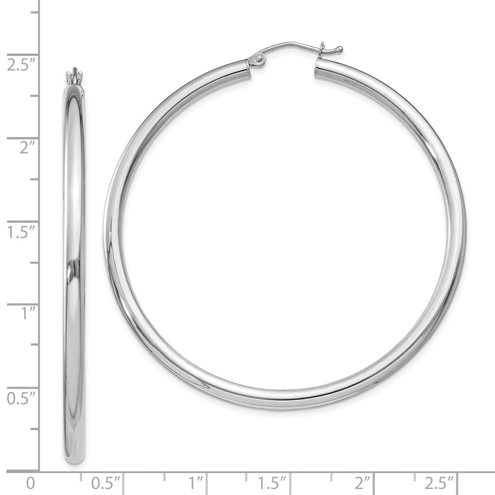 Sterlingsilber Rhodiniert 3mm Rund Creolen
