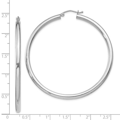 Sterlingsilber Rhodiniert 3mm Rund Creolen