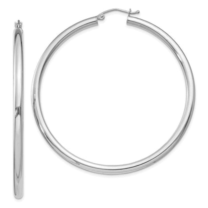 Sterlingsilber Rhodiniert 3mm Rund Creolen