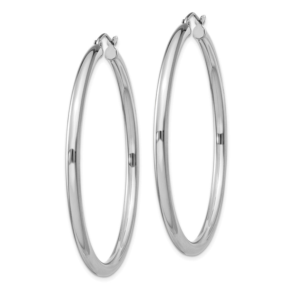 Sterlingsilber Rhodiniert 3mm Rund Creolen