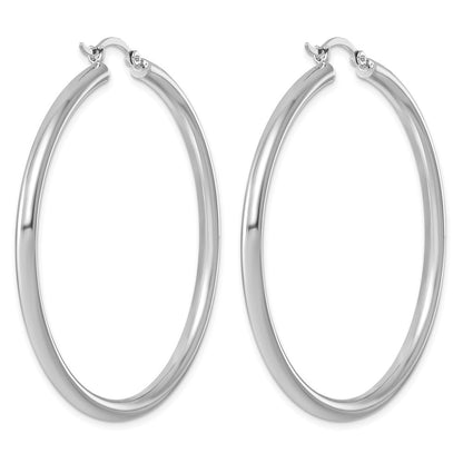 Sterlingsilber Rhodiniert 3mm Rund Creolen