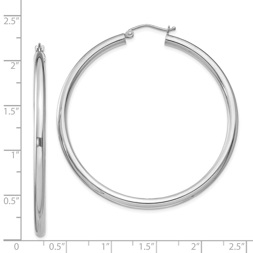Sterlingsilber Rhodiniert 3mm Rund Creolen