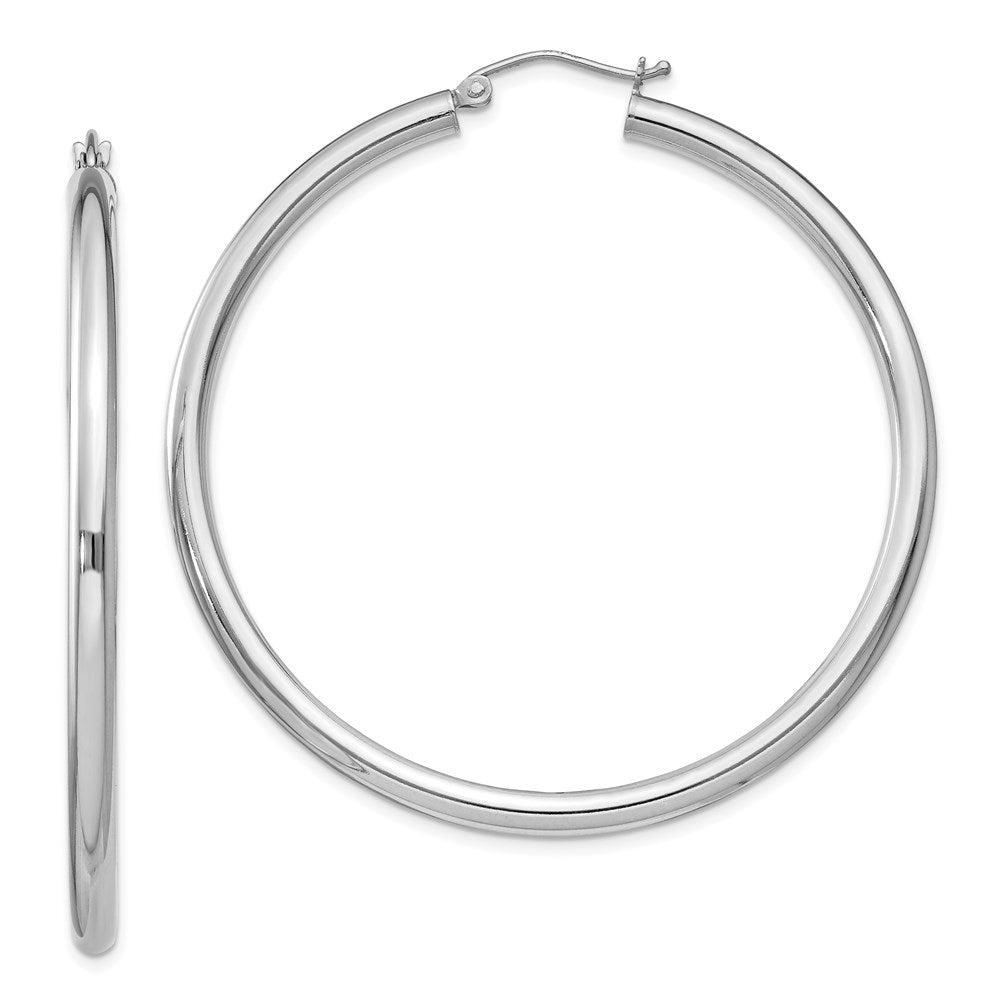 Sterlingsilber Rhodiniert 3mm Rund Creolen