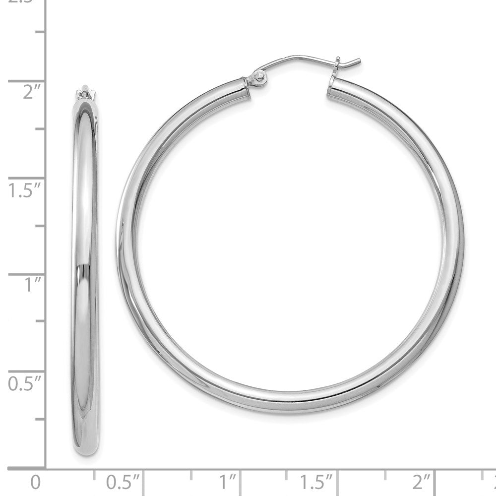 Sterlingsilber Rhodiniert 3mm Rund Creolen