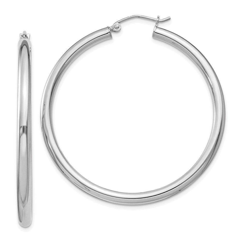 Sterlingsilber Rhodiniert 3mm Rund Creolen