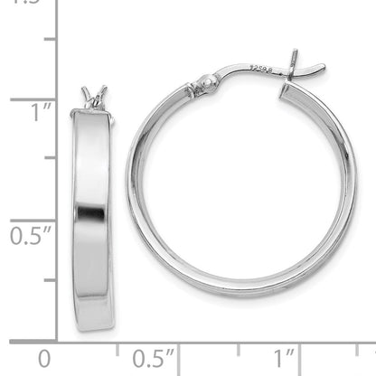 Sterlingsilber Rhodiniert 4.25x25 Creolen