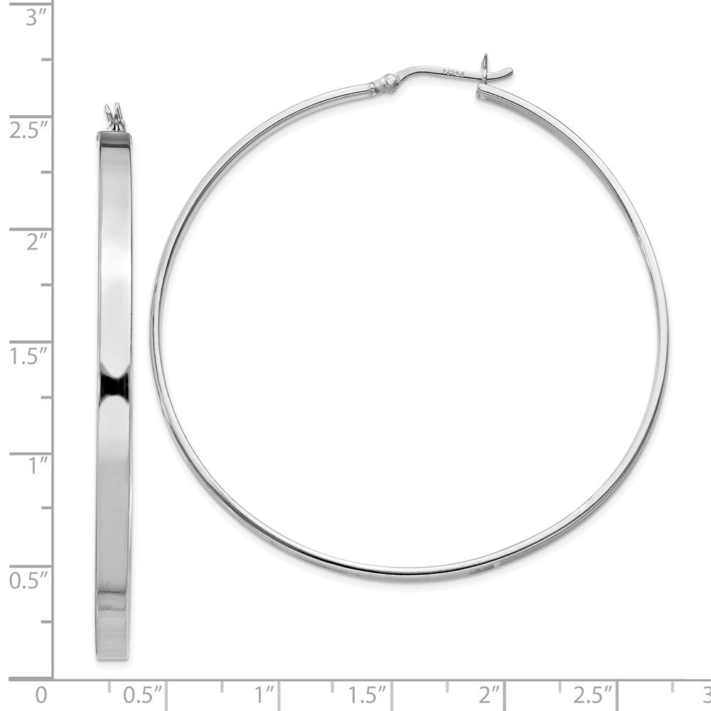 Sterlingsilber Rhodiniert 3.5x60mm Creolen