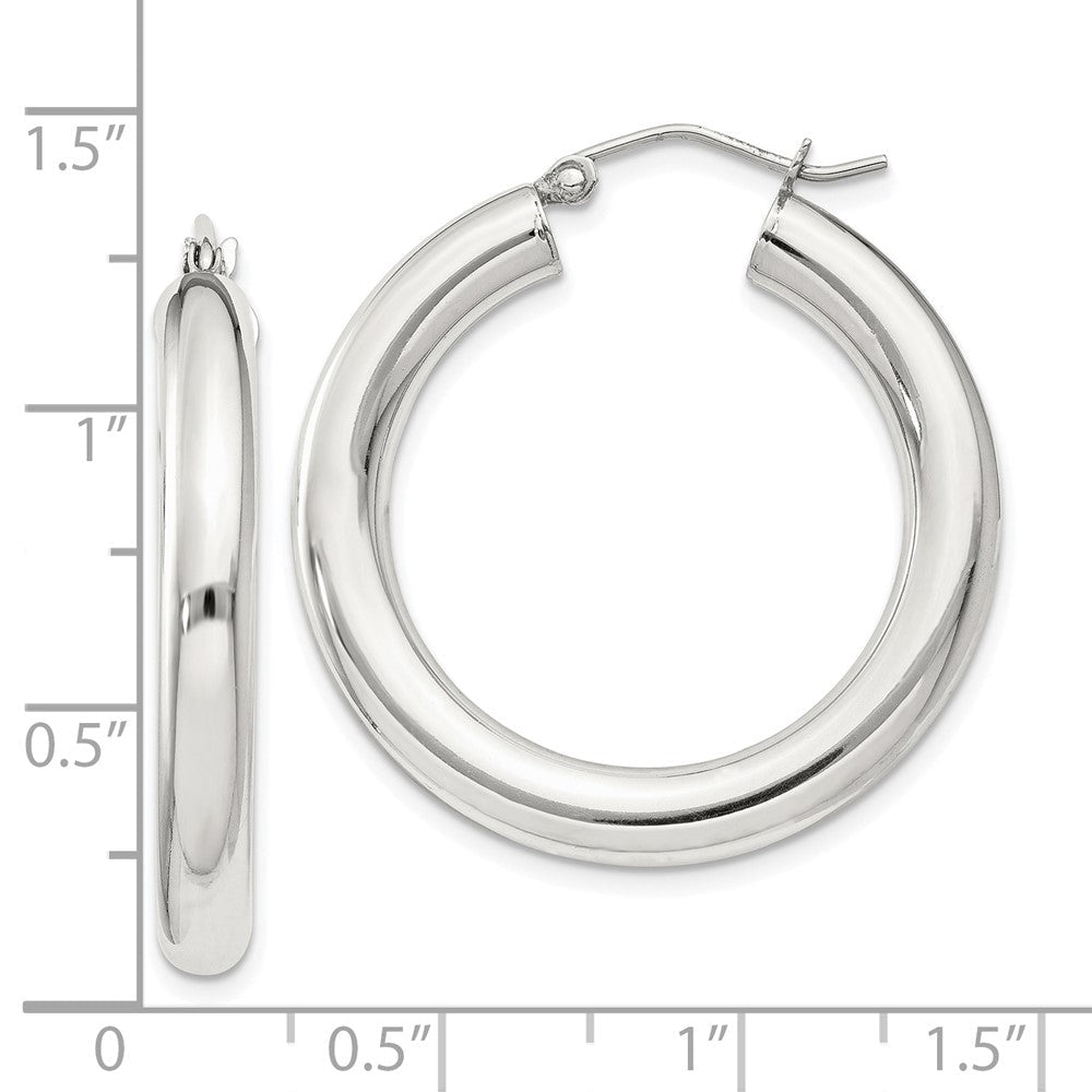 Sterlingsilber 4mm Rund Creolen