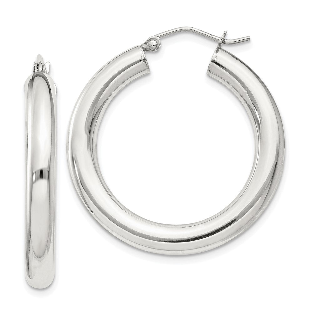Sterlingsilber 4mm Rund Creolen