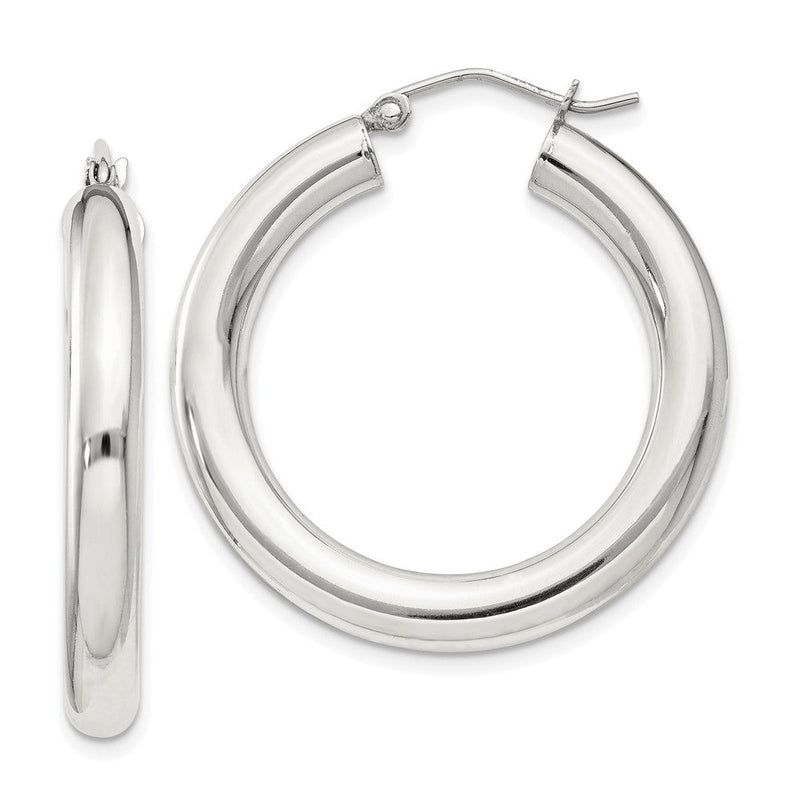 Sterlingsilber 4mm Rund Creolen