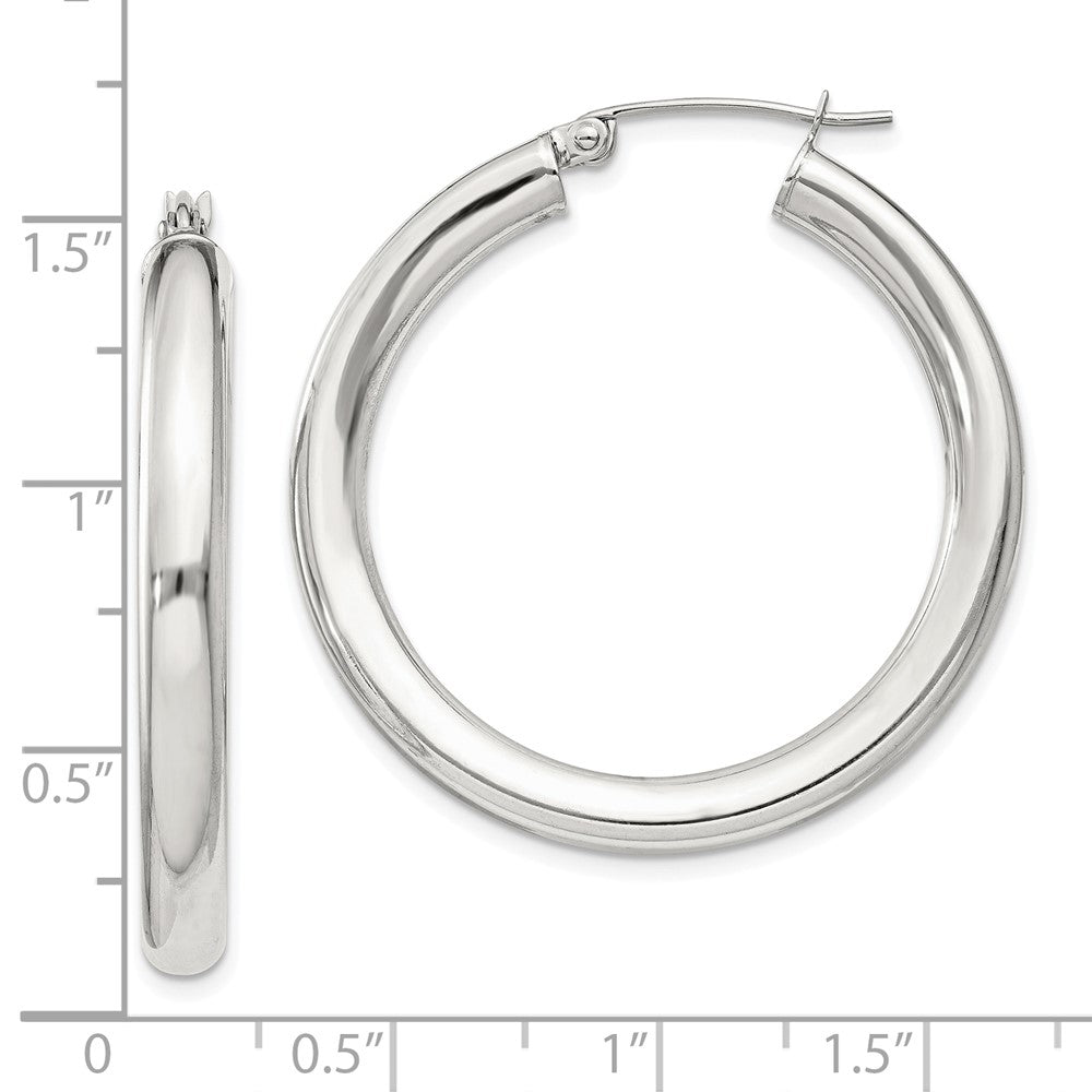 Sterlingsilber 4mm Rund Creolen