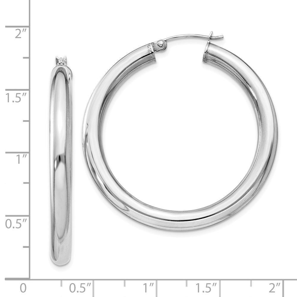 Sterlingsilber Rhodiniert 4mm Rund Creolen