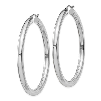 Sterlingsilber Rhodiniert 4mm Rund Creolen