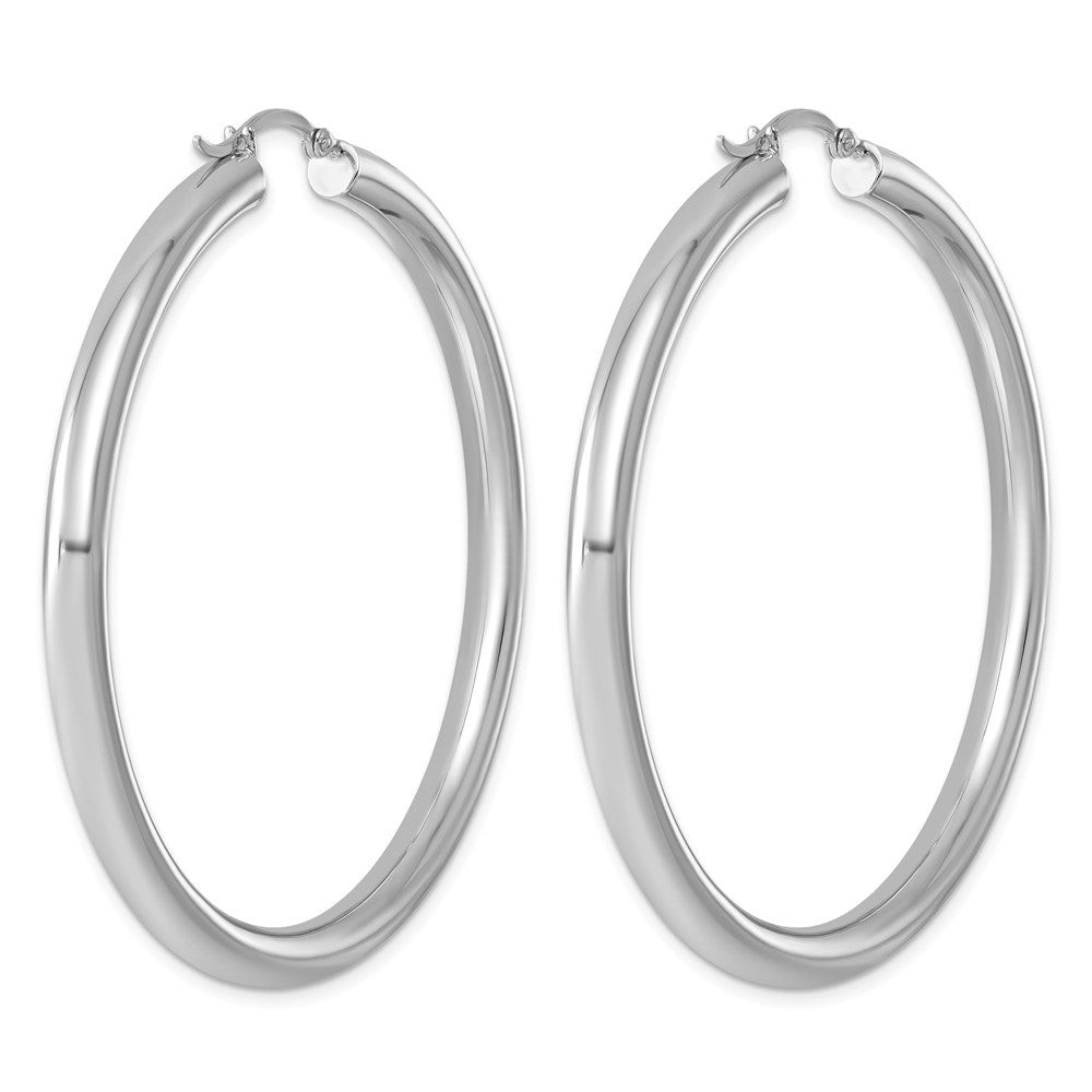Sterlingsilber Rhodiniert 4mm Rund Creolen