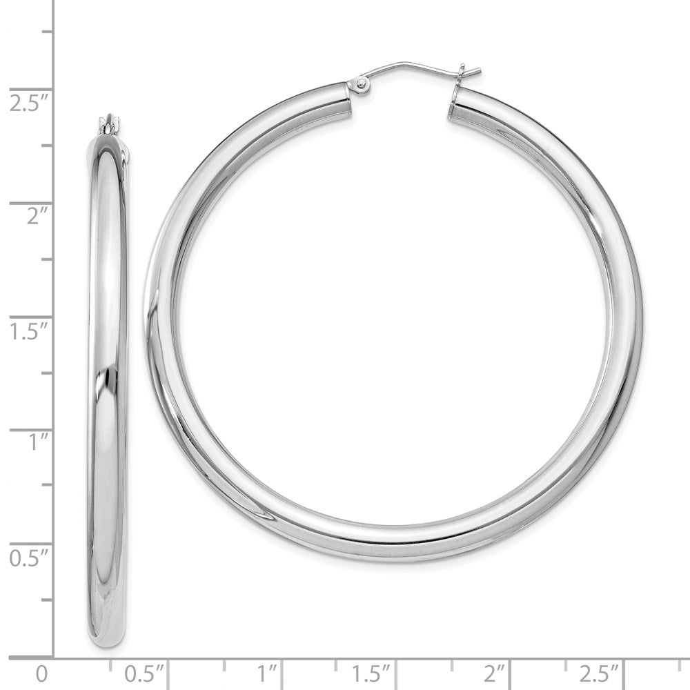 Sterlingsilber Rhodiniert 4mm Rund Creolen