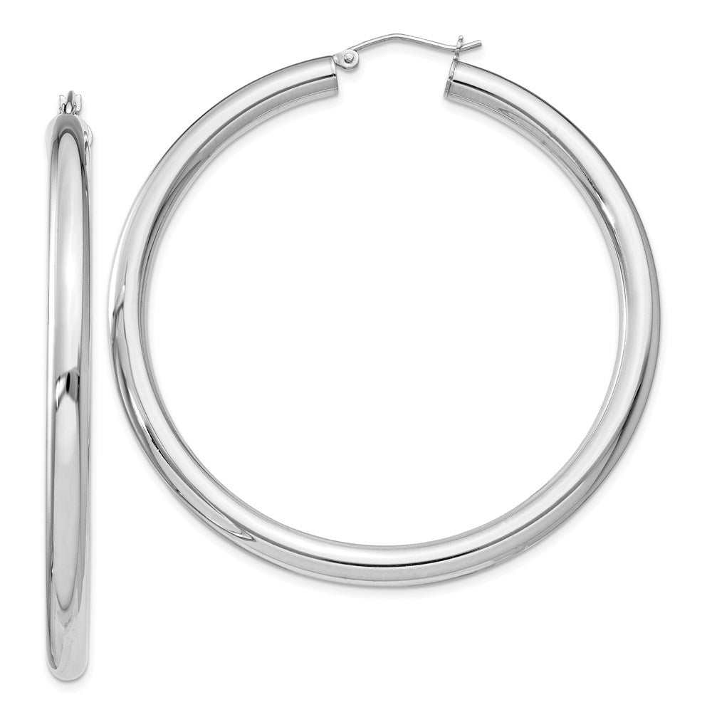 Sterlingsilber Rhodiniert 4mm Rund Creolen
