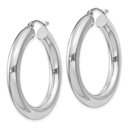 Sterlingsilber Rhodiniert 5mm Rund Creolen