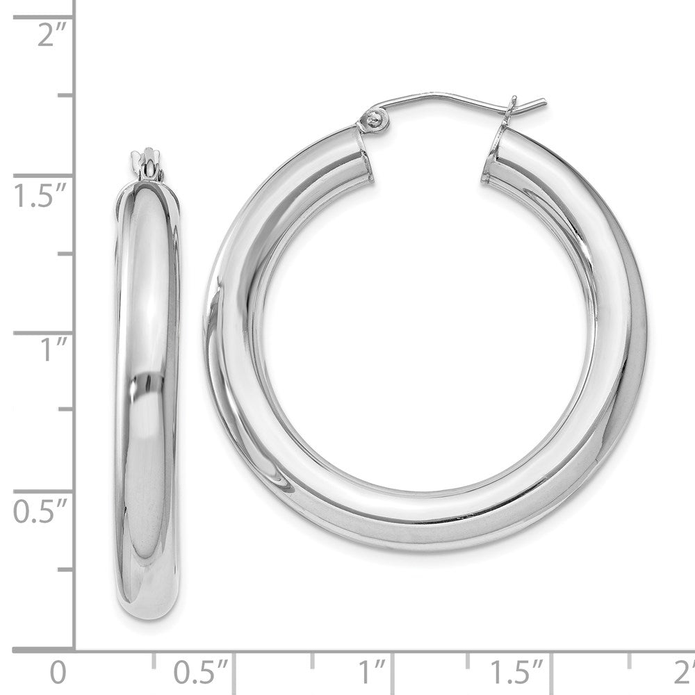 Sterlingsilber Rhodiniert 5mm Rund Creolen