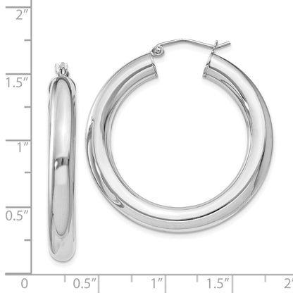 Sterlingsilber Rhodiniert 5mm Rund Creolen