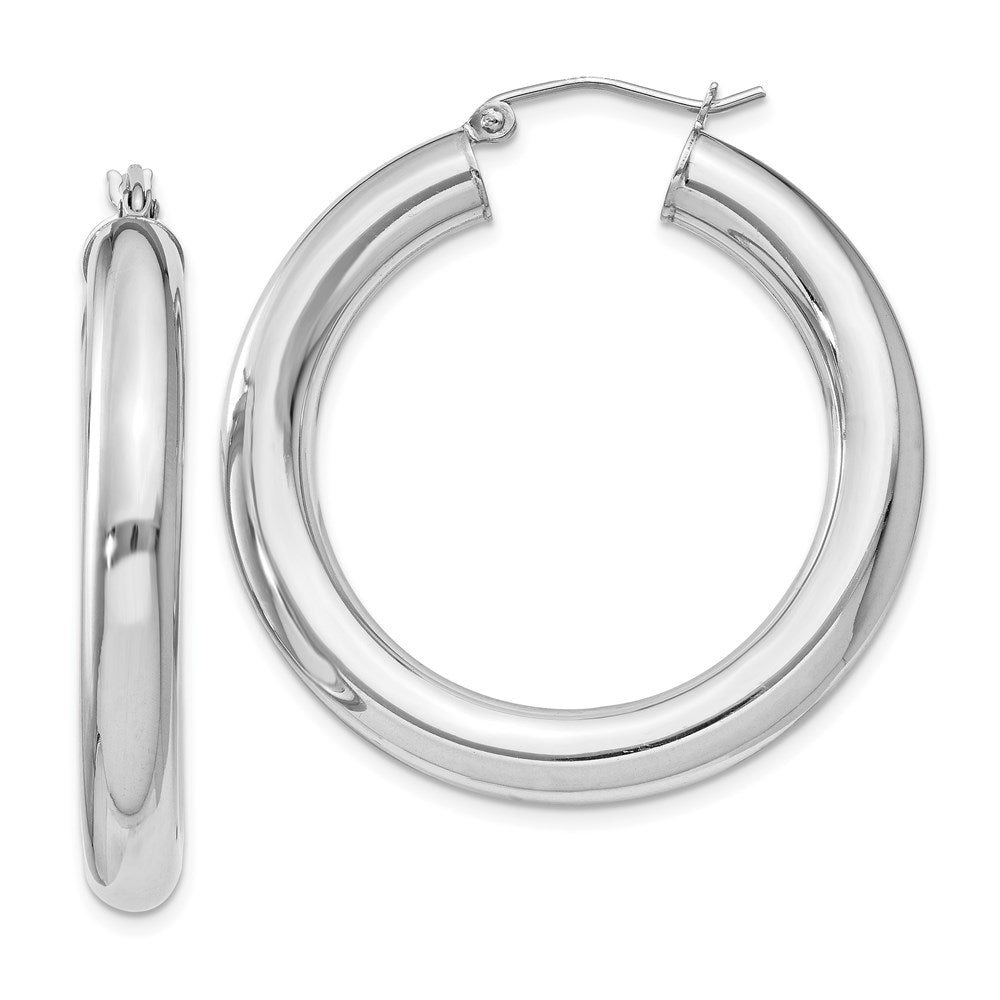Sterlingsilber Rhodiniert 5mm Rund Creolen